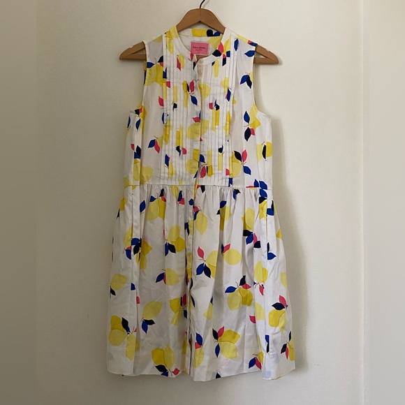 ♠️ Kate Spade ♠️ EUC Lemon Zest Sleeveless Dress Tuxedo Front Size S - Picture 5 of 10
